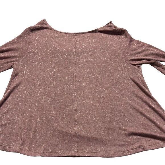FREE PEOPLE Women’s Mauve Gold Sparkle Long Sleeve Valencia Cowl Neck Sweater Si - Picture 3 of 7